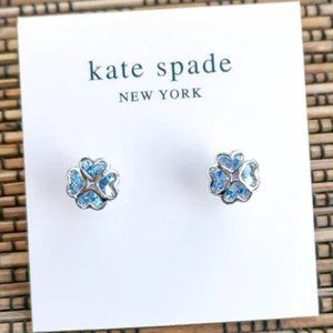 KATE SPADE • Light Sapphire Something Sparkly Spade Stud Earrings in Blue (NWT)